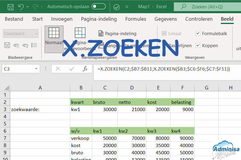 XZOEKEN in Excel